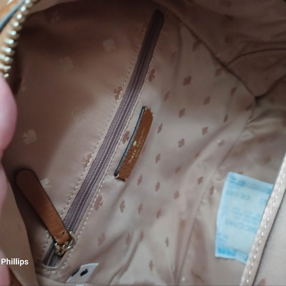 Kate Spade ♠️ NWOT travel pack handbag 👜 beautiful Brown bag pebble leather ♥️ - Picture 7 of 8
